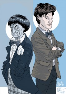 2º e 11º Doutores. BOW TIES ARE COOL. Arte: Neil Cameron. 