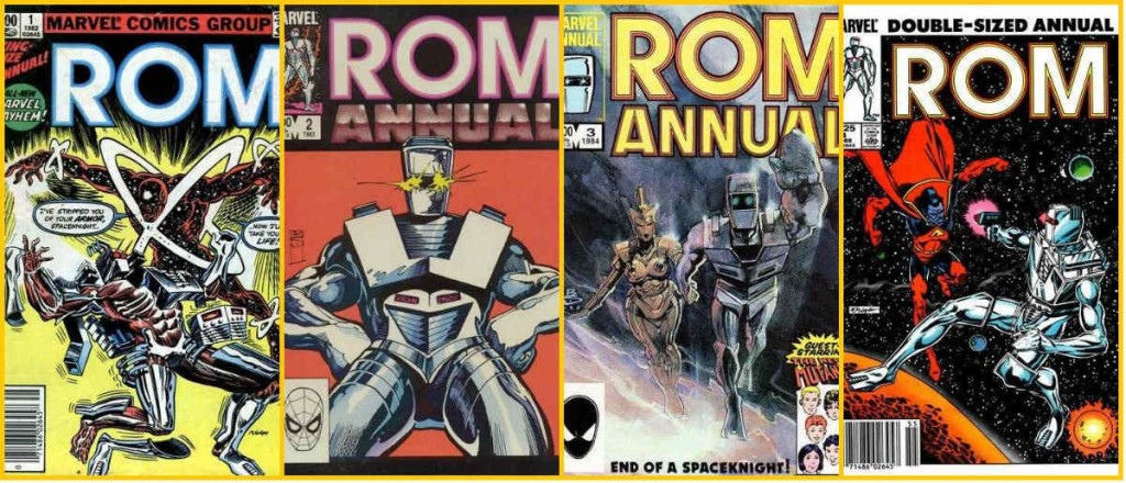 As capas dos quatro Rom: Annual.