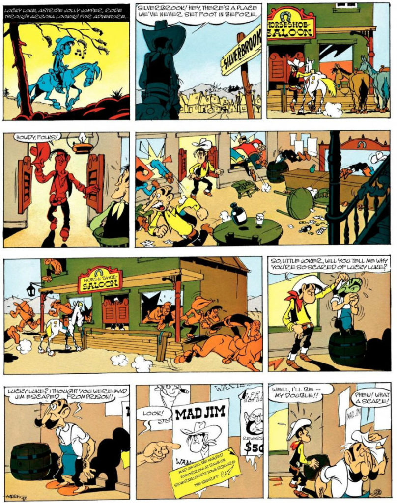 Lucky Luke - Dick Digger's Gold Mine #48 (2014) - o sósia de luke plano critico