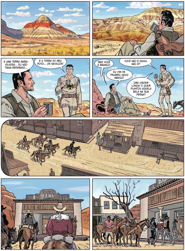 plano critico tex drama no deserto graphic novel